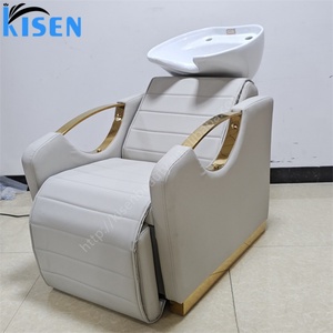 Sillón de Lavado de Cabello Estilo Europeo Kisen, Muebles de Salón de Alta Gama, Lavabo de Cerámica, Negro, Blanco, Beige, Gris - Product Image 2