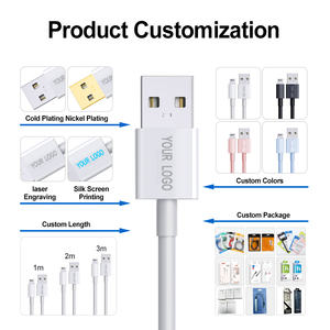 Câble de données pour téléphone portable OEM 5V 2.4A 8 broches avec certificat CE ROHS, câbles de charge USB A <span class=keywords><strong>vers</strong></span> iOS 12W pour <span class=keywords><strong>iPhone</strong></span> - Product Image 2