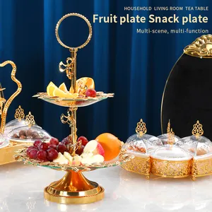 Роскошные домашние декоративные золотые турецкие конфеты, Сервировочные подносы, тарелки для сухофруктов, тарелки для шоколада