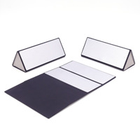 Boîte triangulaire pliable en cuir et aluminium brossé, boîte de présentation haut de gamme pour lunettes de vue, lunettes de soleil, lunettes de soleil