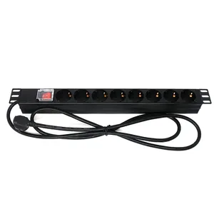 MT-6100 Network cabinet intelligent EU Type power distribution unit smart pdu 8 way 1U 19inch rack mount iec strip C13 C14 PDU