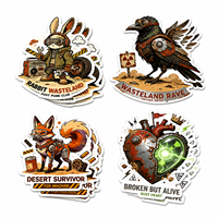 Autocollant en vinyle personnalisé imperméable pour ordinateur portable, bouteille d'eau, avec des autocollants de dessins animés mignons, design de personnage graffiti