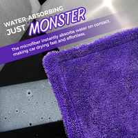 Chiffon de lavage de voiture en microfibre 1200gsm 1600gsm 1800gsm 2000gsm 40x40cm 60x90cm, serviette de lavage de voiture