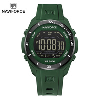 NAVIFORCE 7138 Sport Digitaluhr für Herren 50m Wasserdichte Uhr mit Silikonarmband Alarm Countdown LCD-Hintergrundbeleuchtung Stoppuhr-Funktion