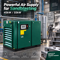 Compresseur d'air rotatif à vis robuste 45kW 55kW 8 10 13 Bar Compresseur industriel pour le sablage et le traitement de surface