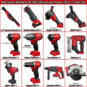 18V lithium-ion battery; 19-piece industrial <b>tool</b> <b>set</b>, including grinders, drills and other multi-functional electric <b>tools</b>.05 - Product Image 2