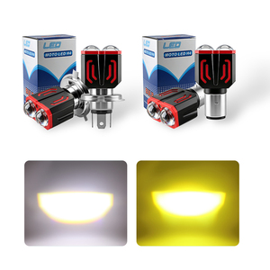 Nouveau système d'éclairage, phare de moto LED <span class=keywords><strong>12V</strong></span> super lumineux, H4 BA20D, blanc jaune, double couleur, mini lampe de conduite pour moto - Product Image 4
