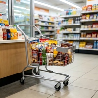 Mini chariot de présentation en métal, petit chariot de présentation à roulettes en fil métallique pour magasin de détail, boutique de cosmétiques, boutique de puériculture et salon professionnel
