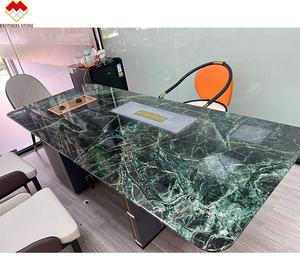 Mesa de centro y cena de mármol <span class=keywords><strong>verde</strong></span>, tamaño personalizado - Product Image 2