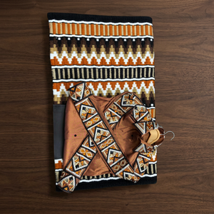 Manta de lana occidental personalizada para silla de montar, con parche de cuero, forro de tela y capa exterior de algodón, accesorios para todas las estaciones. - Product Image 1
