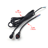 Connecteur LED M12 4 broches mâle et femelle à extrémité ouverte, étanche IP68, contact en cuivre, 12-24V, câble pour connexions de fils d'éclairage extérieur