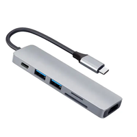 5in1USB-C tipe-c Splitter Multiport Adapter Dongle untuk X Pro Power USB3.1 PD pengisian ke USB 3.0 Hub