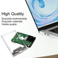 Casing Disk Hard Drive eksternal kabel mikro Tipe C 3.0 "Enclosure HDD transparan USB 2.5" 2.5 inci kotak SATA untuk komputer HDD SSD