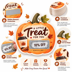 Halloween Trick or Treat Digital Printing Gloss Varnish Ghost Christmas Scratch off Game Cards for Activities - Product Image 5