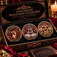 Pièce commémorative personnalisée en cuivre pur .999 de 5 oz, pièce de monnaie 3D en relief, artisanat métallique, cadeau souvenir pour couple