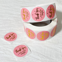Autocollants de remerciement personnalisés imperméables en rouleau, étiquettes en papier pour cadeaux et artisanat, prix de gros, vente chaude