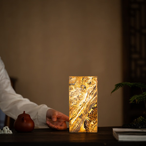 Lámpara de Mesa de Piedra Natural Estilo Chino, E27 LED, Luz Ambiental para Sala de Té, Decoración Inspirada en el Zen - Product Image 2