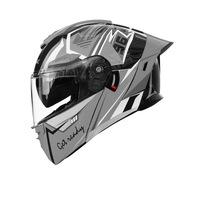 Casque de moto intégral unisexe certifié 3C/DOT en ABS, taille XL, visière relevable tendance, grand spoiler arrière, toutes saisons