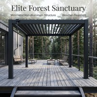 Pergola moderne en aluminium et fer à lames orientables 3x3m 3x4m avec toit manuel réglable, abri solaire pour jardin, vente en gros