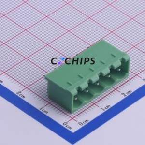 KF2EDGVC-5.0-5P Plug-in Terminal Block Through hole,P=5mm Connector Board-to-Board / Socket - Closed 1x5P 5mm Green - Product Image 1