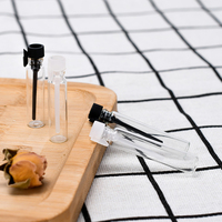 Flacons en verre miniatures de 1 ml et 2 ml avec bouchon en plastique, tubes à parfum vides, flacons d'échantillons pour présentation