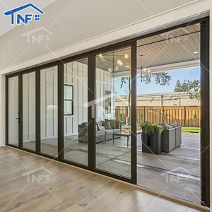 Porte coulissante en aluminium double verre trempé Porte coulissante de haute qualité et économe en énergie <span class=keywords><strong>avec</strong></span> <span class=keywords><strong>moustiquaire</strong></span> - Product Image 1