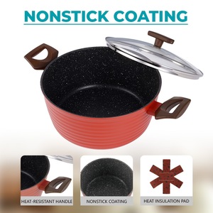 Casserole Winningstar 24 cm antiadhésive avec couvercle rouge - Product Image 4
