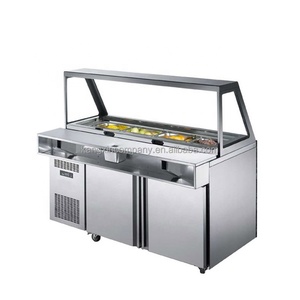 Vitrine Réfrigérée Verticale de Qualité Supérieure pour Restaurant, Réfrigérateur de Présentation avec Porte Vitrée Élévatrice pour <span class=keywords><strong>Bar</strong></span> à Salades - Product Image 4