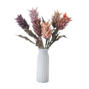 Bouquet de fleurs artificielles d'ananas Yu'an, rose, rouge, bordeaux, orange, beige, champagne, décoration intérieure, décoration murale pour la maison et les mariages - Product Image 5
