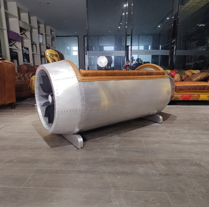 <span class=keywords><strong>Chaise</strong></span> d'avion volante vintage, siège de canapé en cuir véritable pour chambre à coucher ou hôtel, mobilier industriel de style loisirs - Product Image 5