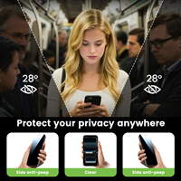 Protection d'écran en verre trempé anti-espion 9H 2.5D incassable et sans poussière pour téléphone portable avec cadre d'installation