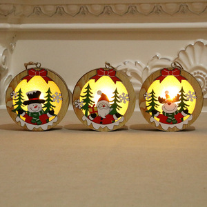 Ornements de Noël en bois illuminés, décorations pour sapin de Noël, petits ornements de Noël en bois pour cadeaux - Product Image 4