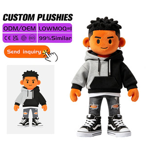 Peluche personnalisée brodée, tendance, kawaii, personnage humanoïde, super douce, petite figurine en peluche pour un bureau esthétique - Product Image 2