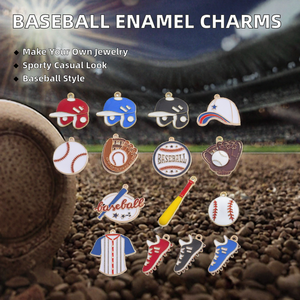 Baseball Enamel Charms Set Zinc Alloy Sport Pendant Collection for <b>Bracelet</b> Necklace DIY Jewelry Accessories D - Product Image 2