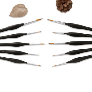 Zhuting – Lot de 10 pinceaux miniatures pour aquarelle avec manches en bois et poils en nylon pour la peinture artistique et l'illustration - Product Image 3