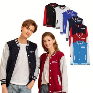 เสื้อแจ็คเก็ตวาร์ซิตี้สีแดงแบบลำลอง  โลโก้ผ้าฝ้ายเรียบง่าย สำหรับเล่นกีฬา - Product Image 1