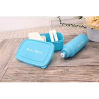 Boîte à déjeuner bento en plastique pour enfants, ensembles de bouteilles d'eau et de sacs à déjeuner, boîte à déjeuner écologique sans bpa pour enfants