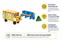 Juego de Construcción de Autobús Escolar con 27 Piezas Magnéticas, Impresión UV, Juguete Educativo STEM para Niños, Venta al Por Mayor, OEM, Personalizado