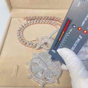 वोएयो पुरुष महिला हिप हॉप 9k 14k 18k k 18k k सोने के हीरे के पेलेंट हार - Product Image 5