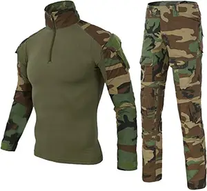 Fabrika özel yapılmış kamuflaj T Shirt toptan G3 kurbağa takım elbise üniforma