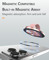 Nouveau support de téléphone magnétique puissant en aluminium pliable avec anneau en silicone pour bureau