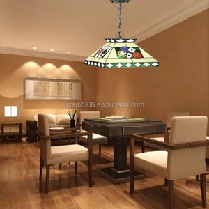 Lámpara Colgante Tiffany de 16'' con Iluminación LED, Diseño Cuadrado Pequeño, Hecha a Mano, Altura Ajustable, Lámpara de Araña de Cristal - Product Image 6