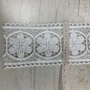 Wholesale Flower Embroidered Knit Trim Lace Trimming Hollow Designs Trimming Decorate Clothes sleeve