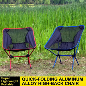 Chaise pliante d'extérieur, chaise de voyage portable, tabouret de loisirs avec dossier, chaise de pêche et de plage ultra-légère en alliage d'aluminium - Product Image 4