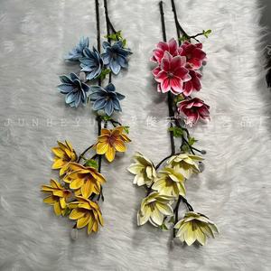ดอกแมกโนเลียประดิษฐ์ 3 มิติ จุนเหยยวน สีแดงกุหลาบ สีเหลืองอ่อน สีน้ำเงินรอยัล สำหรับจัดแจกันในงานแต่งงาน โรงแรม และบ้าน - Product Image 4