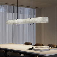 Lustre suspendu LED moderne en marbre et albâtre personnalisé pour la décoration intérieure de cuisine, îlot, salle à manger, salon