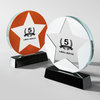Trophée en cristal K9 personnalisé, nouveau design, haute qualité, écologique, avec cadre en verre, médaille étoile, impression UV, gravure laser, verre artistique coloré