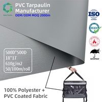 Rouleaux de bâche tricotée ignifuge en tissu maille polyester enduit PVC 500D 450-650 g/m² sur mesure OEM pour sacs de livraison