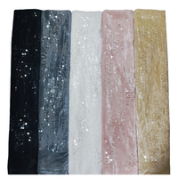 Tissu en velours noir scintillant avec broderie de paillettes, tissu à paillettes pour robes de soirée, jupes, vêtements de scène pour femmes