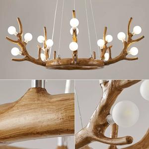 Modern Minimalist Japanese Style <strong>Stag</strong> Horn Chandelier Nordic Style Wood Tree Branch <strong>Lamp</strong> for Living Pendant Lights - Product Image 4